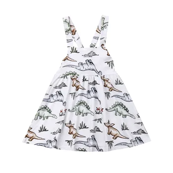 

Casual Toddler Baby Girls Dinosaur Strap Dress Sleeveless Blackless Princess Tutu Dresses Summer Clothes Sundress 6M-4T