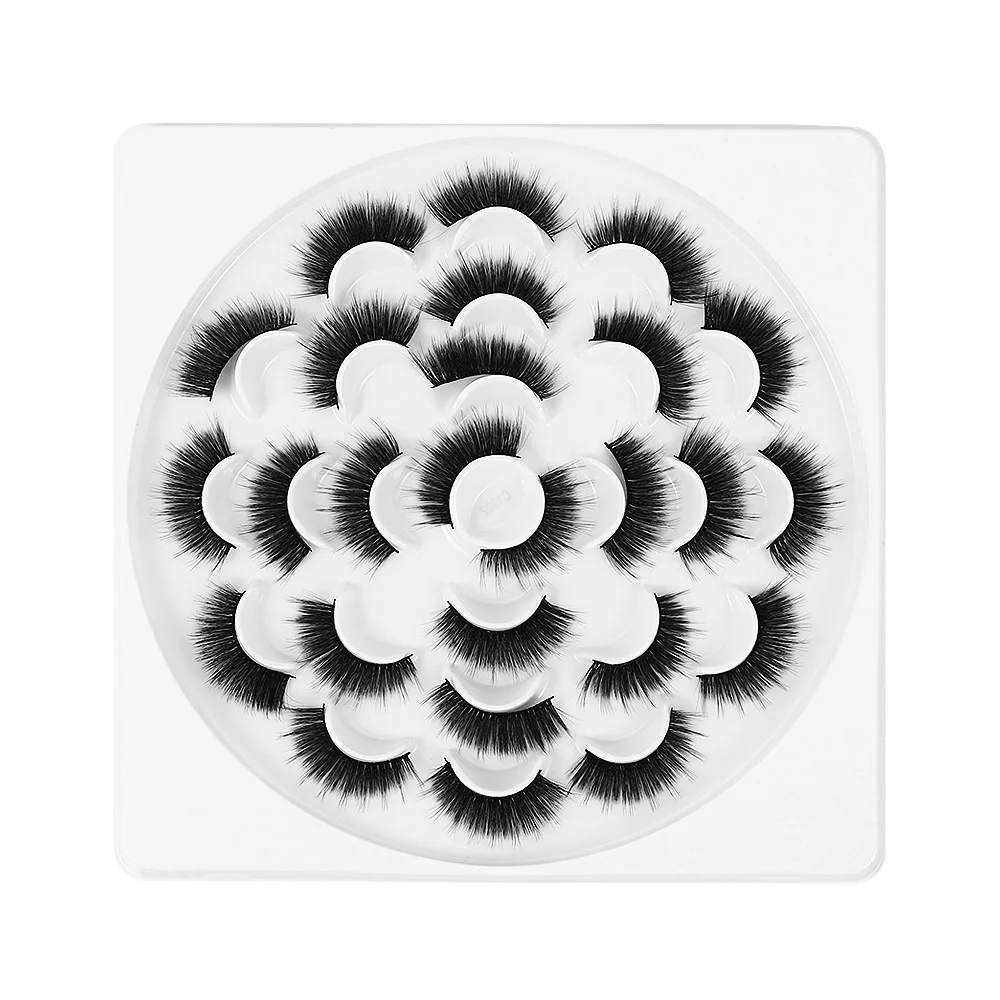 13 Pairs 3D Mink Hair False Eyelashes Natural Long Wispies Full Strips Eyelashes Makeup Tools Handmade Cruelty-free Extension - Цвет: C1302