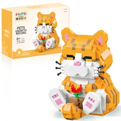 Blocs de construction de micro particules d'animaux de compagnie mignons, Corgi, Husky, chat Orange, chat bleu, jouets modèles éducatifs 