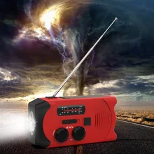 Экстренная ситуация SOS Цифровая метеостанция радио рукоятка солнечной энергии светодиодный фонарик Открытый инструмент OUJ99