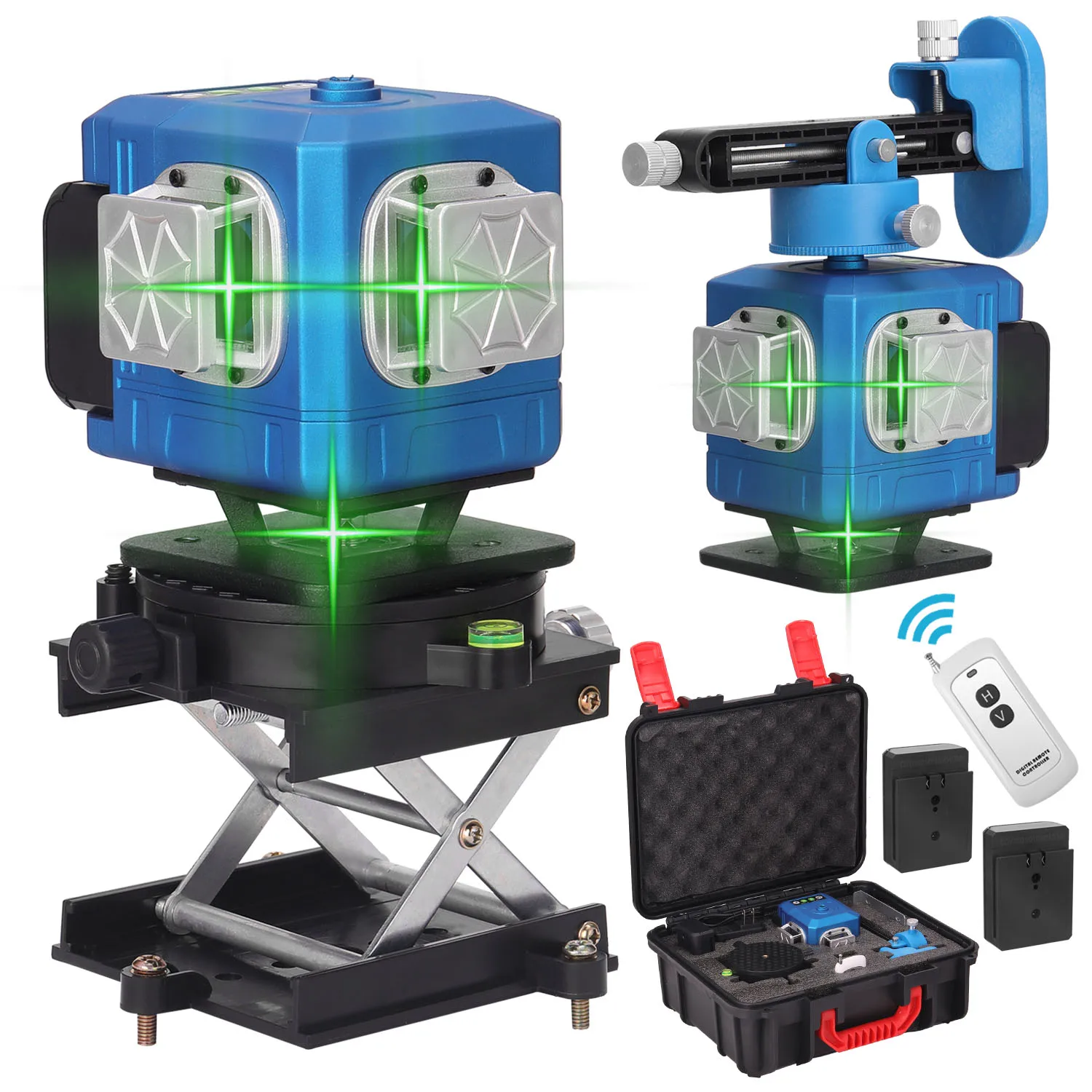 US $106.59 Multifunctional 3D 12 Lines Laser Level Tool Vertical Horizontal Lines With 5 AutoLeveling Function With English Broadcast