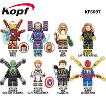 Одиночная строительные блоки MK85 Тор доктор Осьминог Перец капитан Америка Фигурки Человека-паука для детские образовательные игрушки KF6097