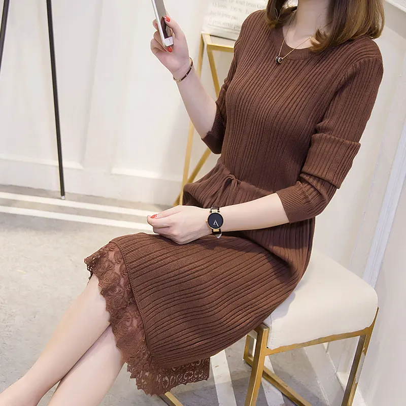 Новые вертикальные Завязывающиеся кружева средней длины трикотажные sweater-0d540-7773(4 комнаты
