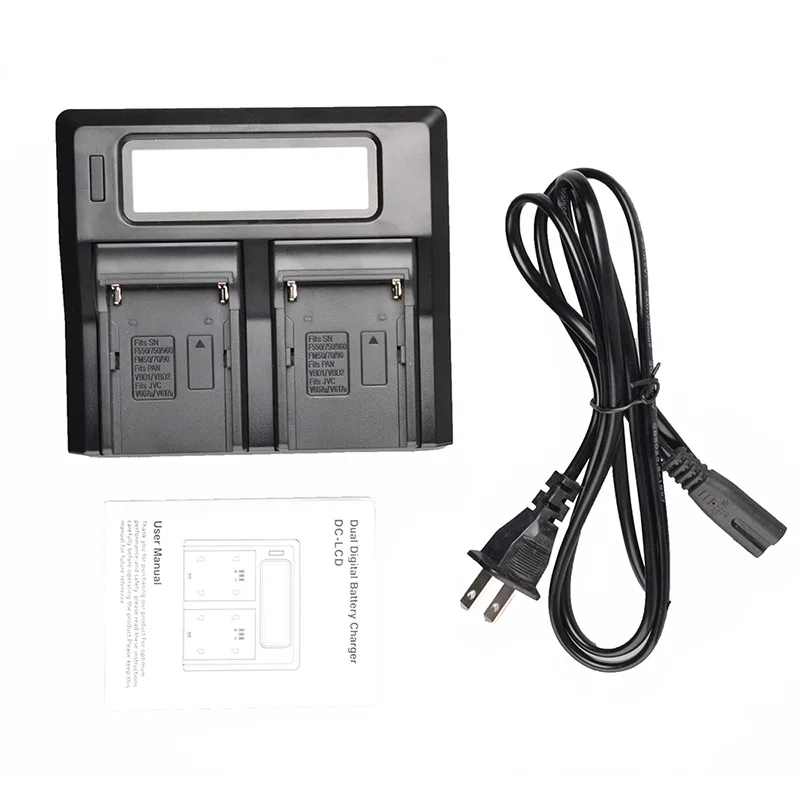 Интеллигентая(ый) 2-Батарея LCD Dual charger для sony NP-F970 F960 F950 F770 F750 F550 зарядное устройство для камеры DC8.4V/1.8A Нормальный/Быстрая зарядка