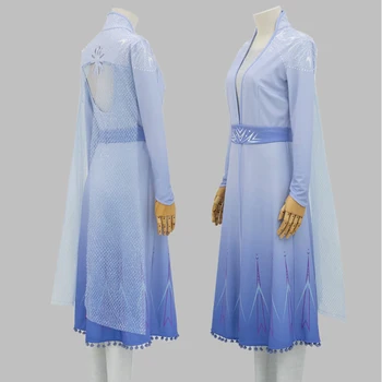 

Movie Elsa Cosplay Costume Queen Elsa Dress Cosplay Costumes Halloween Party Women Princess Dresses Long Dress Clothes Women