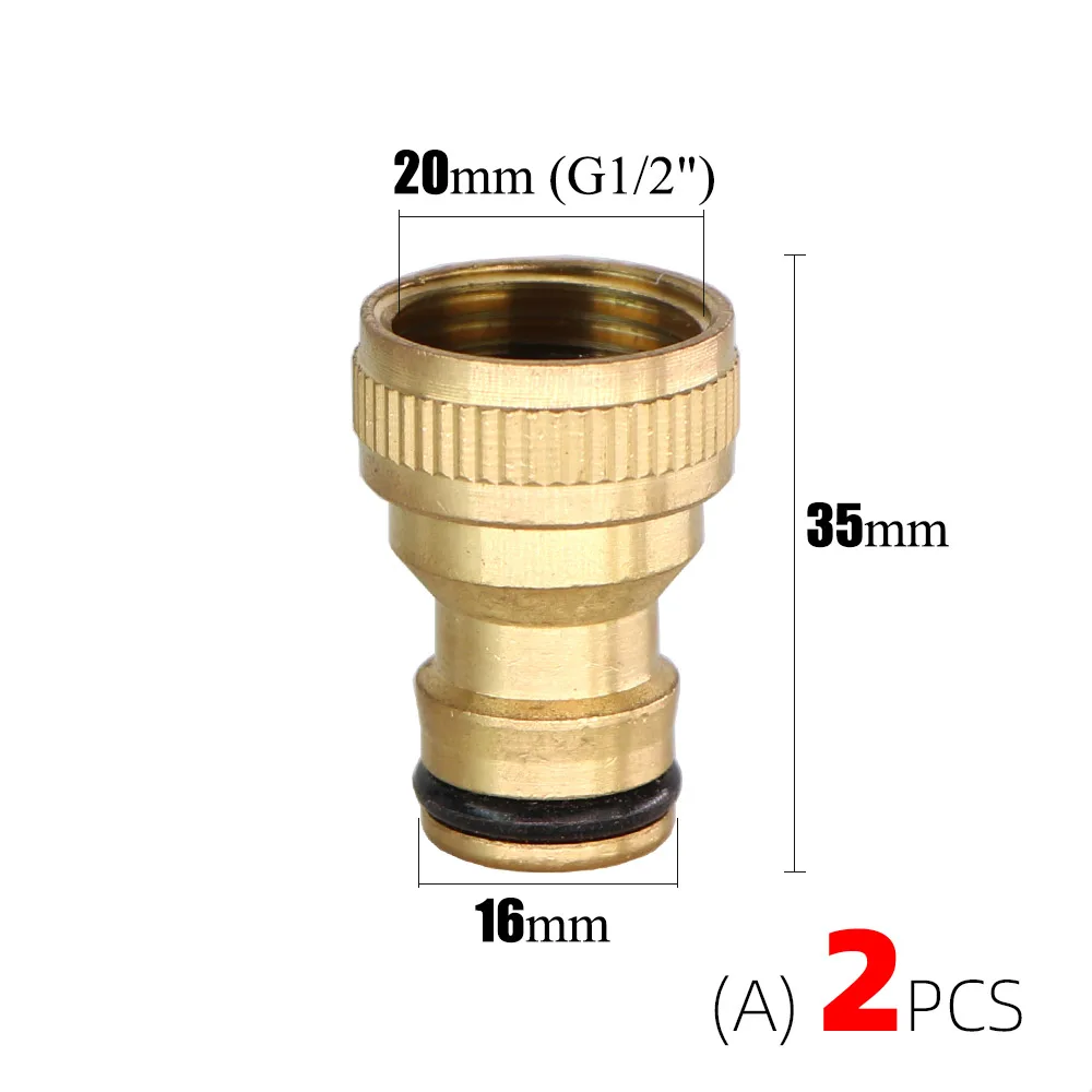Brass 1/2" 3/4“ 1" Thread Quick Connector Garden Irrigation Faucet Adapter Joints 1/2" Hose Water Gun Washing Machine Fittings