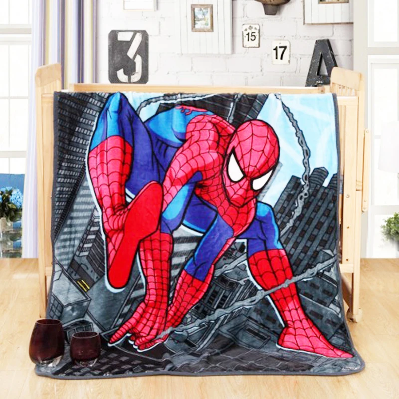 Disney Spiderman мультфильм мягкий теплый коралловый флис плюшевое одеяло бросок 100x140 см