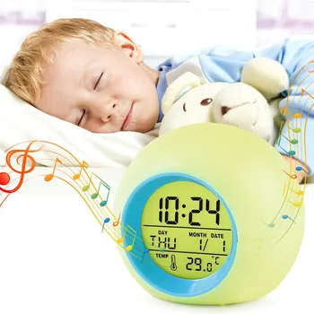 

2020 Hot Ball Night Light Round 7colors Led Alarm Clock Multifunction Snooz Table Clock Smart Electronics Умная Электроника