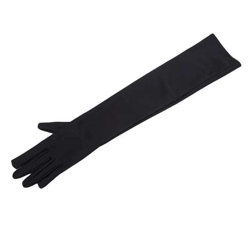 KSJEHW Gants Longs Satin Blanc - Pour Mariage & Soirée Élégante - Taille Unique