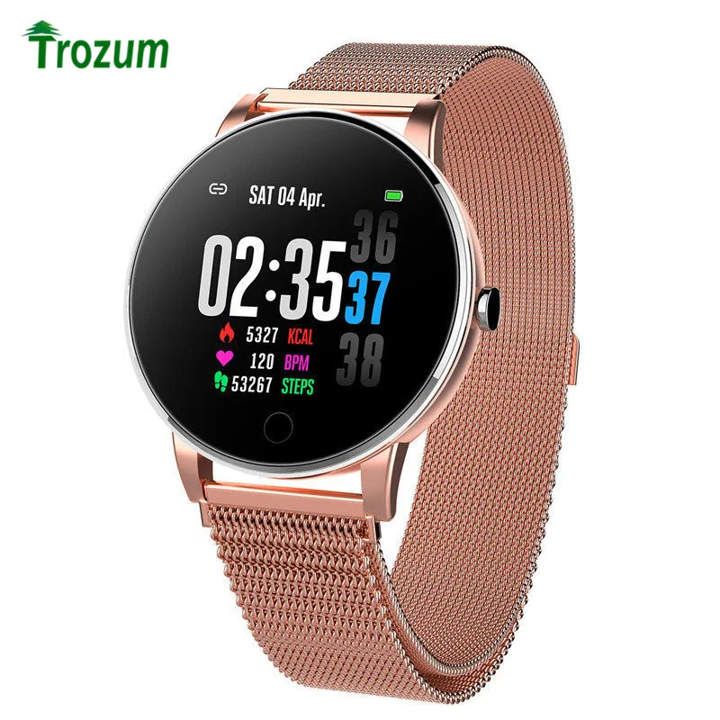 

Smart Watch Y9 Bracelet Waterproof Slim Metal Body Milanese Strap Replaceable Heart Rate Monitor Blood Pressure Smartwatch Women
