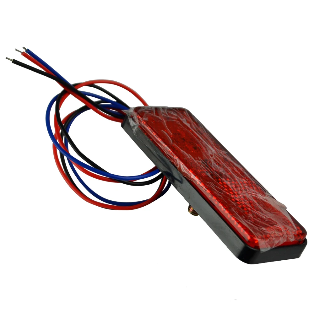 Универсальный 12 В красный мотоцикл грузовик 24 SMD прямоугольник Светодиодный отражатель задний тормоз Стоп-сигнал Боковой габаритный фонарь 3 провода