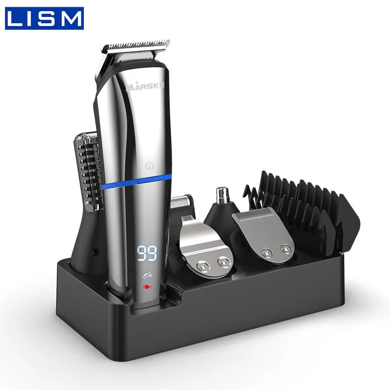

Multifunctional 6 In 1 Electric Hair Clippers Professional USB Rechargeable Razor Trimmer Oil Head Shaving Machine for Men