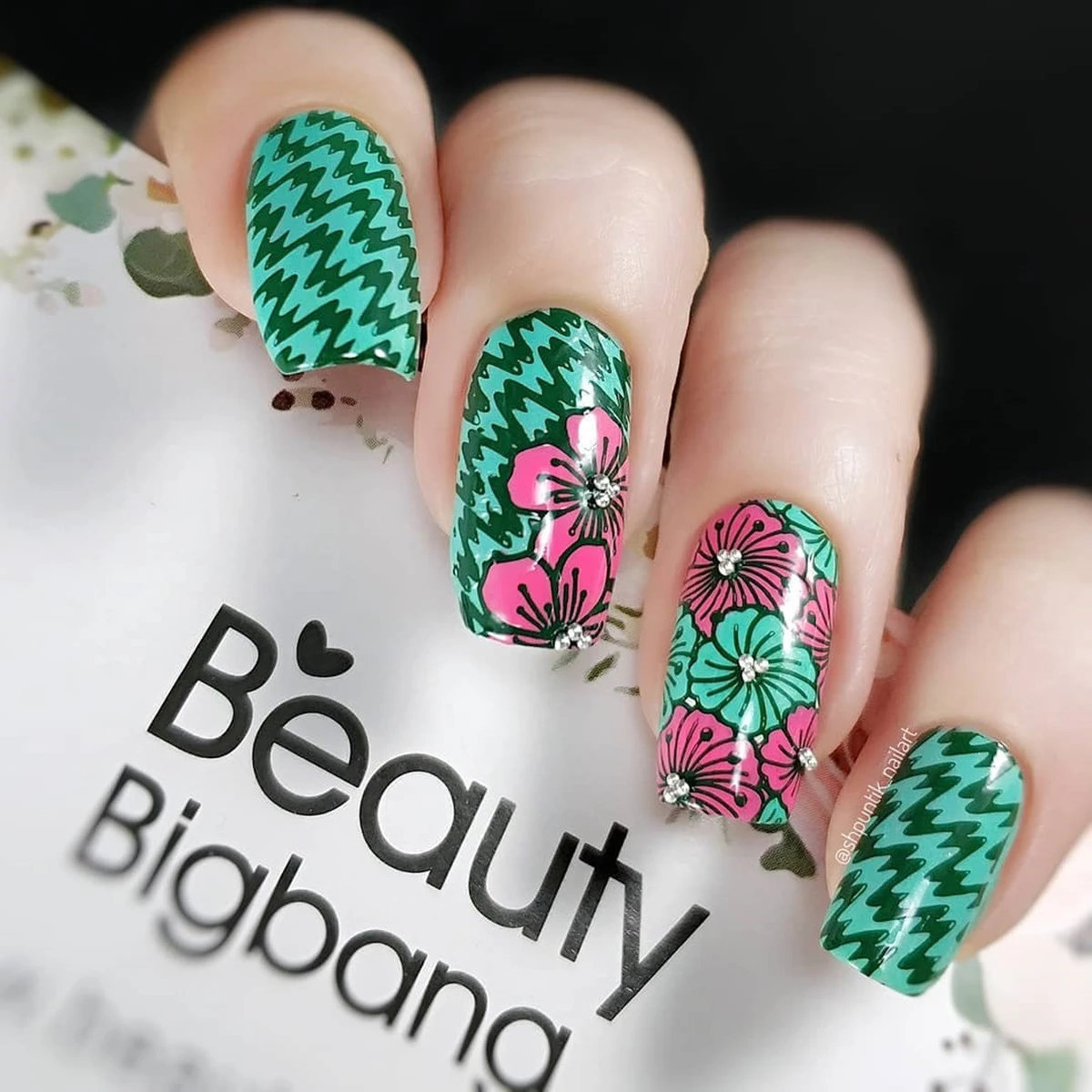 BEAUTYBIGBANG 6*12 см Прямоугольный для нейл-арта шаблон штампа цветок цветочное