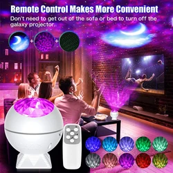 Proyector de luz nocturna con Control remoto, luz de techo de nube nebulosa, 40 colores