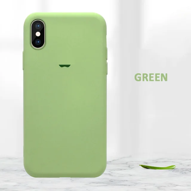 Официальный жидкий силиконовый чехол для iPhone 11 Pro Max XR XS X 8 7 Plus, мягкий чехол для iPhone 6S 6 Plus, чехол с логотипом - Цвет: Green