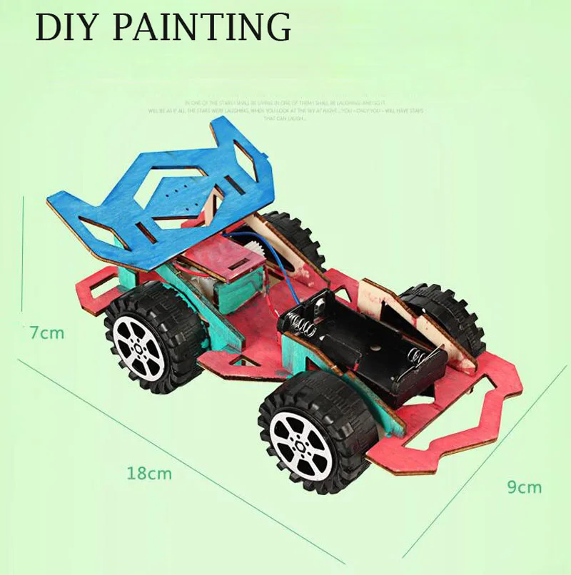 Сборка DIY игрушки детская учебная доска спортивный автомобиль модель игрушки Электрический автомобиль ученический обучающий Сделай Сам Ручной Работы Живопись