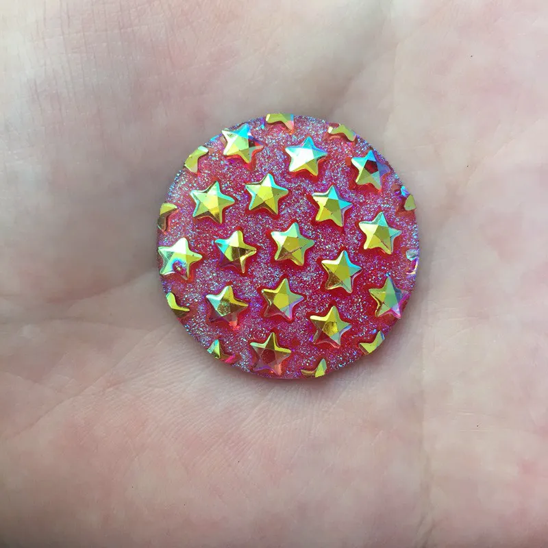 6 шт. AB Смола 30 мм круглые пайетки Ore Star Gem плоская задняя стразы аппликация «сделай сам» Свадебные скрапбукинги орнамент ремесло кнопки G01 - Цвет: red