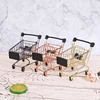 Mini Shopping Cart Trolley Home Office Sundries Storage Ornaments Model Children's Toy Dollhouse Miniature Shopping Cart  1