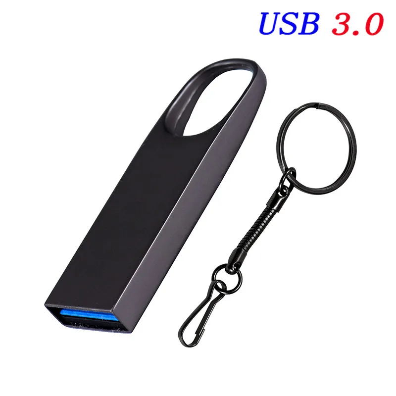 JASTER USB 3.0 metal USB Flash Drive 64GB 32GB 16GB 8GB 4GB USB Stick Metal Pen Drive Real Capacity(Over 10pcs Free logo - Color: Black