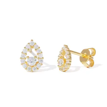 

LOZRUNVE Simple 925 Sterling Silver Zirconia Teardrop Water Drop Stud Earring