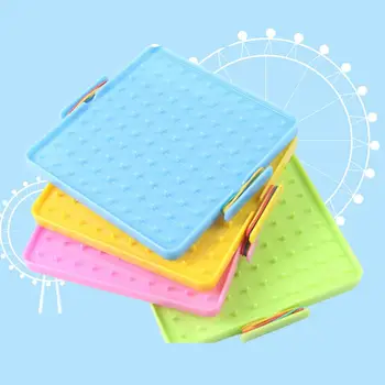 

4Pcs 16x16cm Double-Sided Array Nail Geoboards Children Educational Toy Gift For Kids Primary Math Education With Rubber Bands