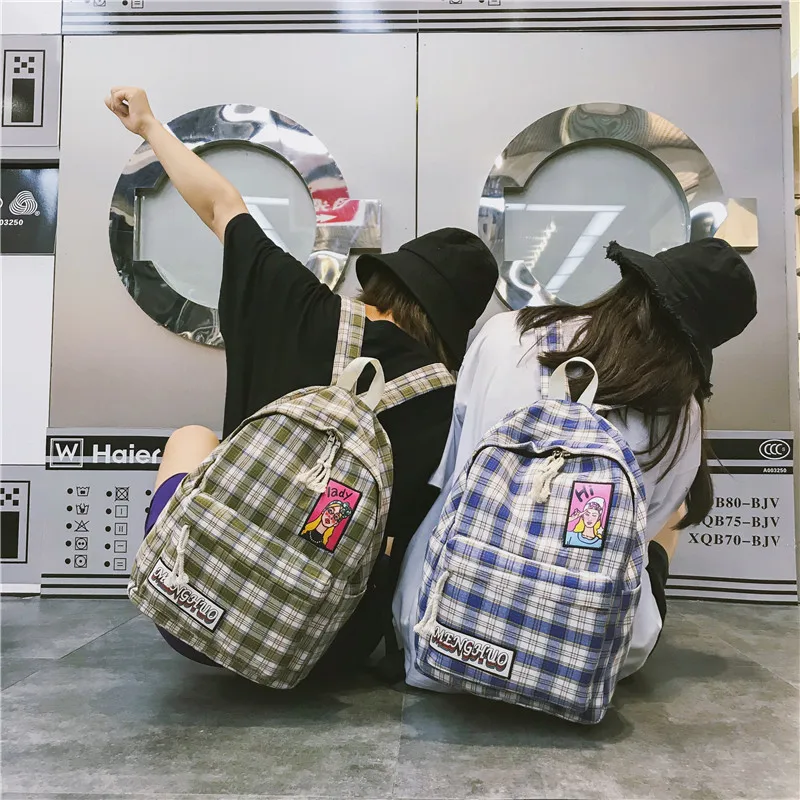

Women Backpack Shell Shoulder-Bag Teenager Small Black Vintage Solid-Color Zipper