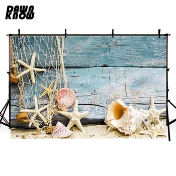 

DAWNKNOW Starfish Vinyl Photography Background For Baby Conch Sand Photo Shoot Backdrop For Wedding Photo Studio lv422