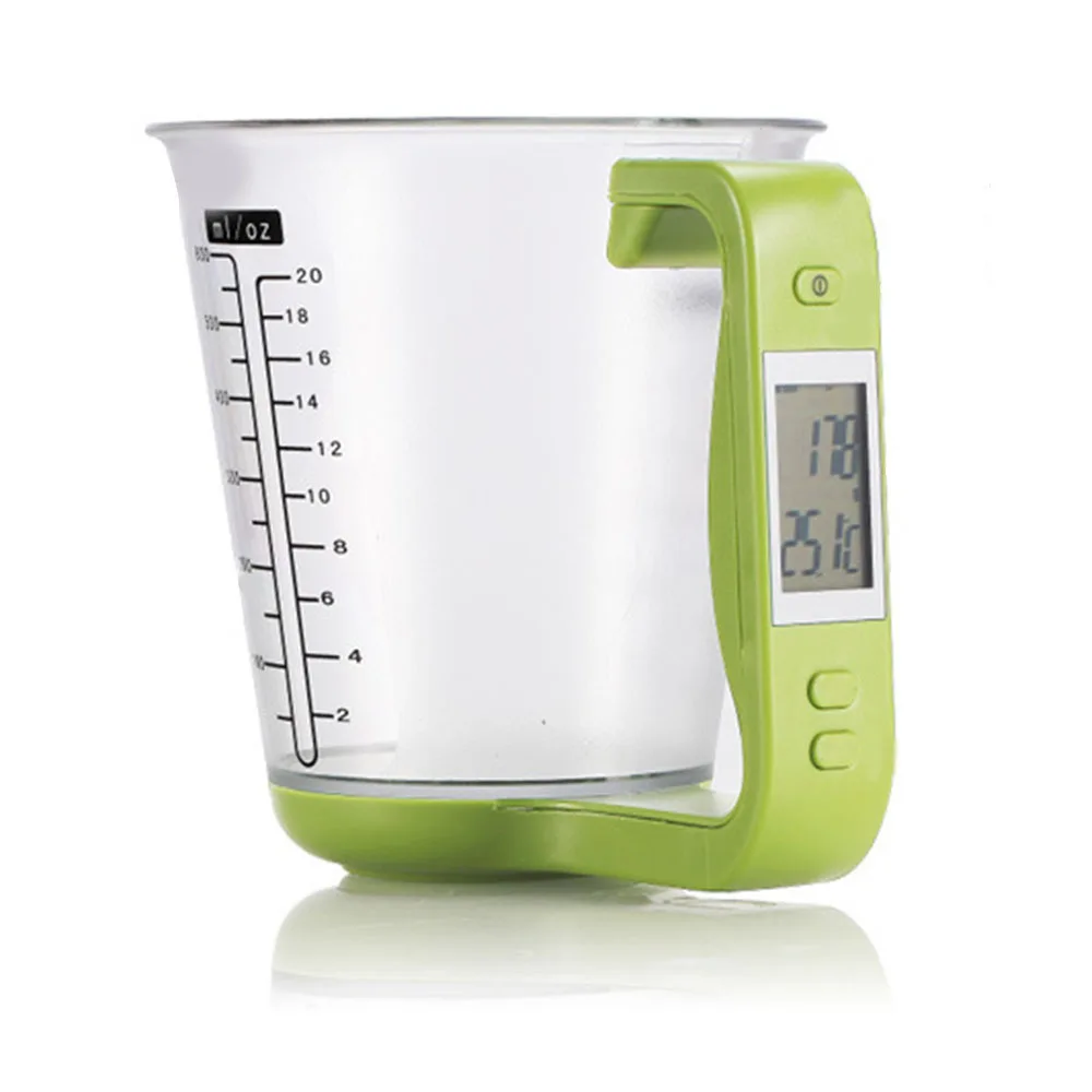 Измерительный стакан кухонные весы цифровой стакан весы электронный инструмент весы с ЖК-дисплеем измерение температуры цифровой дисплей