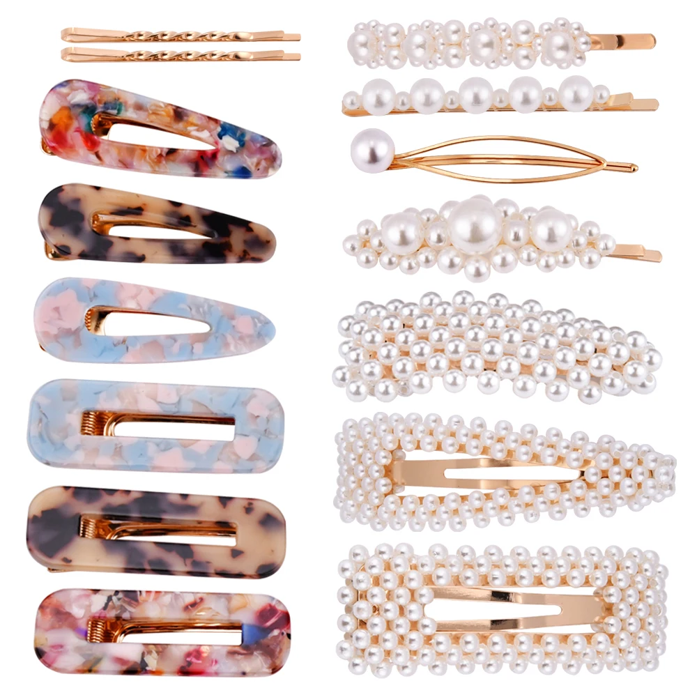 

4/10/15PCS/Set Bling Pearls Hair Clips Headwear Jewelry Elegant Lady Barrette Hair Pins Hair Accessories for Women Girls