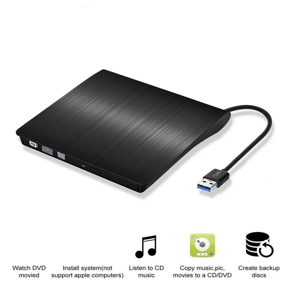 USB 3,0 тонкий внешний DVD RW CD Писатель Привод горелка читатель игрока оптических дисков для портативных ПК