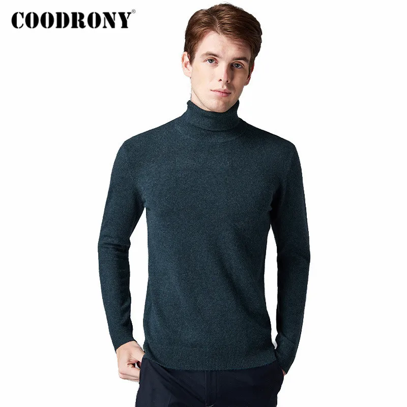 ^Cheap COODRONY Brand Pure Merino Wool Turtleneck Sweater Men Autumn Winter Thick Warm Cashmere Pullover Men Plus Size Pull Homme 93022