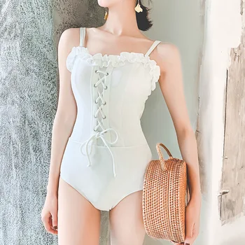 

Swimming Suit Bathing Suits One Peice Swimsuit Women Women's Swimwear Piece Costume Retro Big Back Girl Solid Polyester Sierra