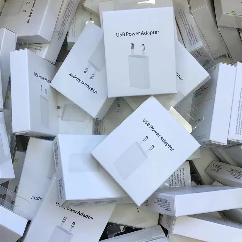 10 шт. в упаковке Оригинальное 5В 1A настенное зарядное устройство USB для iPhone 4 5S Xs Xr 8