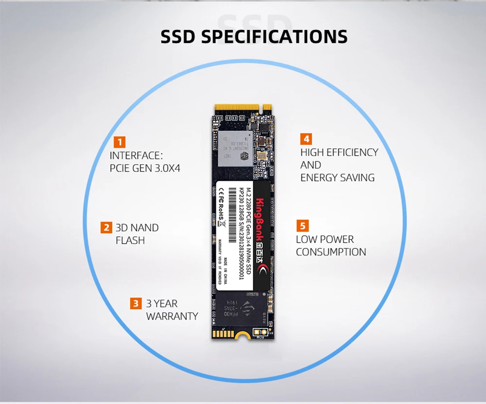 KingBank SSD m2 NVME 1 ТБ 512 ГБ 256 128 M.2 PCIE nvme Внутренний твердотельный жесткий диск для