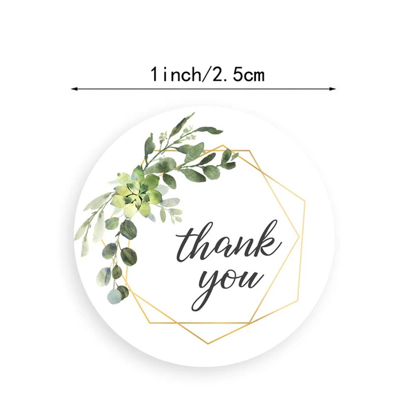 1 дюйм в рулоне наклейки с надписью Thank You зеленые цветы свадебные смешанные