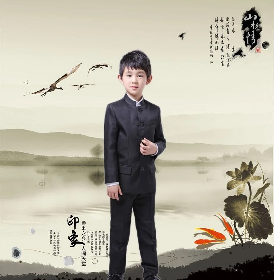 

BOY'S the Republic of China Chorus Student Uniform Five Four Young MAN'S Jacket Women's Children Sun Yat-sen Costume Collective