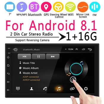 

7 inch Android Car GPS Player HD Touch Screen Radio Stereo Support Rear View Camera Input Android 8.1 4 Core 1+16GB Stereo Radio