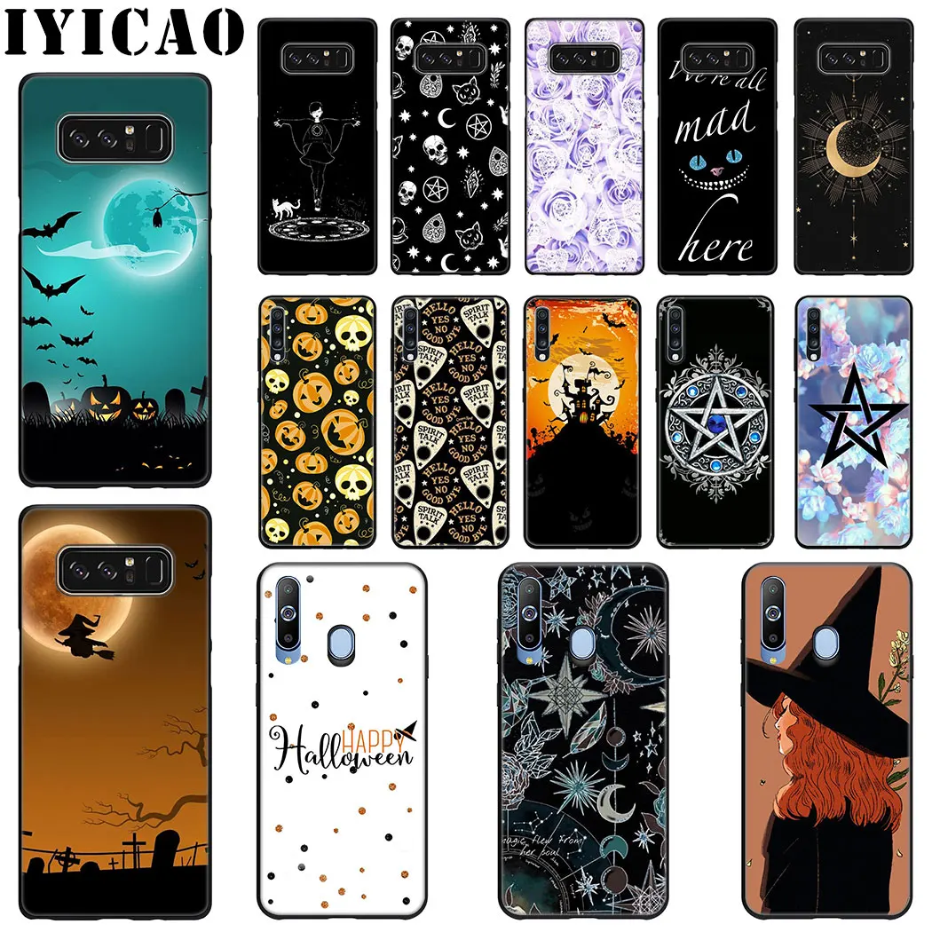 

IYICAO Halloween Magic witch Soft Silicone Case for Samsung A70 A60 A50 A40 A30 A20 A10 M40 M30 M20 M10 Note 8 9 Phone Case