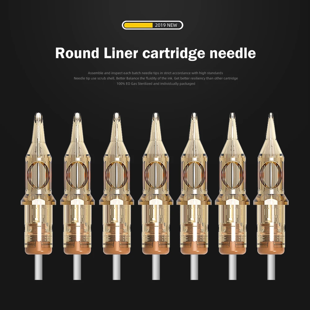 

20pcs Round Shader Cartridge needles fits for Standared tattoo rotary pen grip machine RL Cartridge Tattoo needles Sterilized