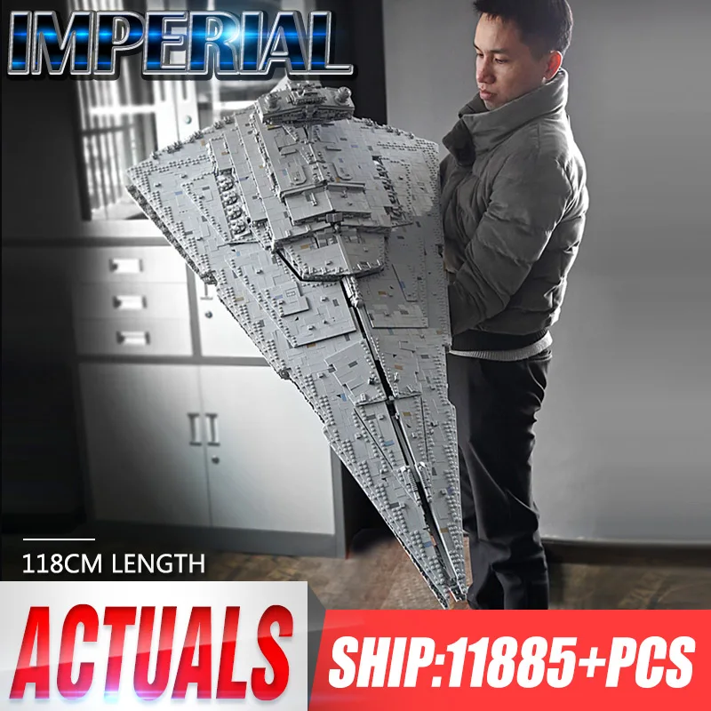 Mold King 13135 Звездные игрушки MOC-23556 The ISD Monarch Star Модель эсминца Starship строительные
