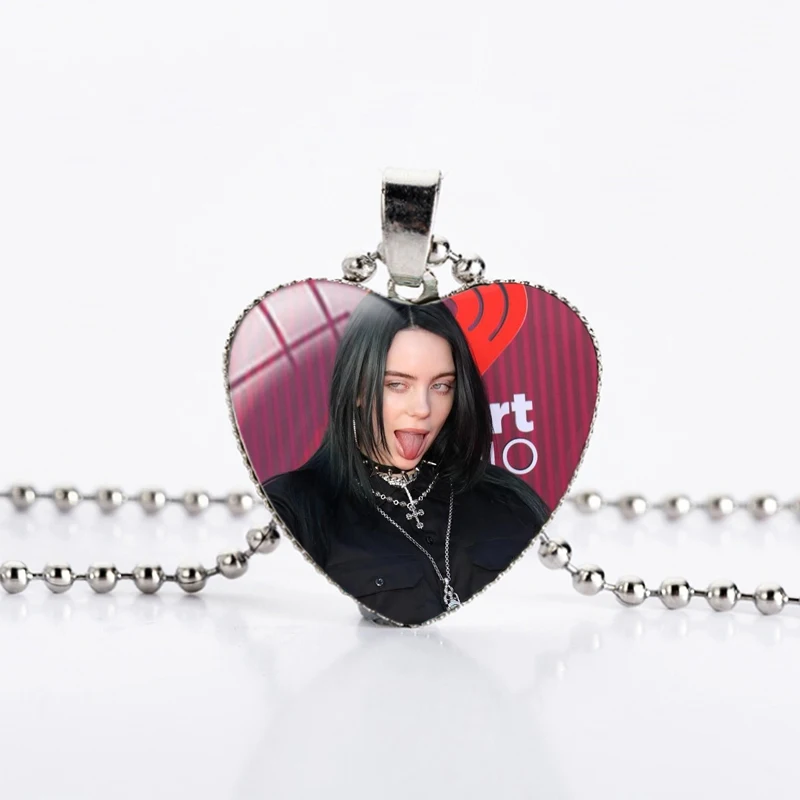 Хип-хоп Billie Eilish рок-певица ожерелье женщина кабошон стекло купол сердце Чокер-ожерелье в стиле панк ювелирные изделия болельщики подарки