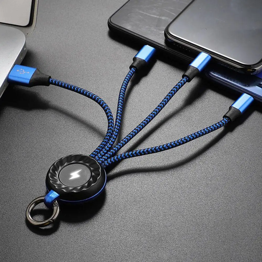 3 в 1 USB кабель для мобильного телефона Micro usb type C кабель для iPhone samsung брелок Быстрая зарядка кабель провод шнур портативный