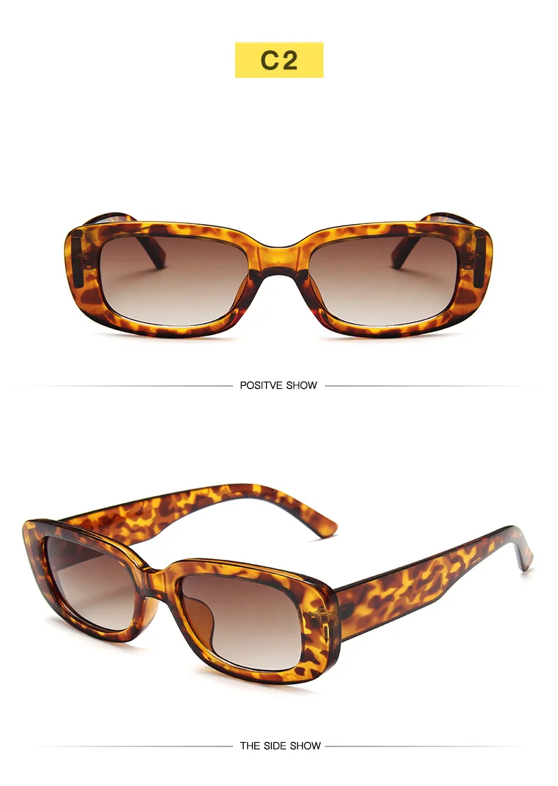 New Fashion Vintage Sunglasses Women Brand Designer Retro Sunglass Rectangle Sun Glasses Oculos Lunette De Soleil Femm