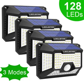 

Night Light Solar Lights Outdoor 128LED Star Projector Wall Lamp Powered Sunlight Waterproof PIR Motion Sensor Decoration Garden