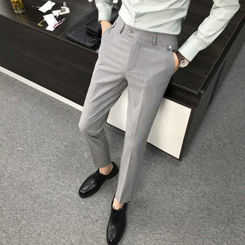 Spring Summer New Dress Pants Men Brand 