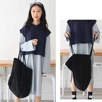 

Ladies Corduroy Canvas Shoulder Bag Tote For Women Ladies Corduroy Fashion Casual Canvas Bag Large Capacity Shopping Bag Bolsos