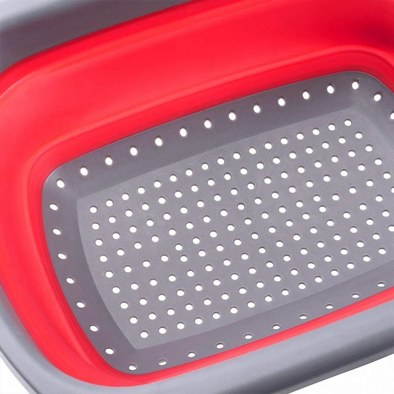 New Kitchen Collapsible Colander Over The Sink Strainer With Steady Base For Standing 6-quart Capacity Dishwasher-Safe