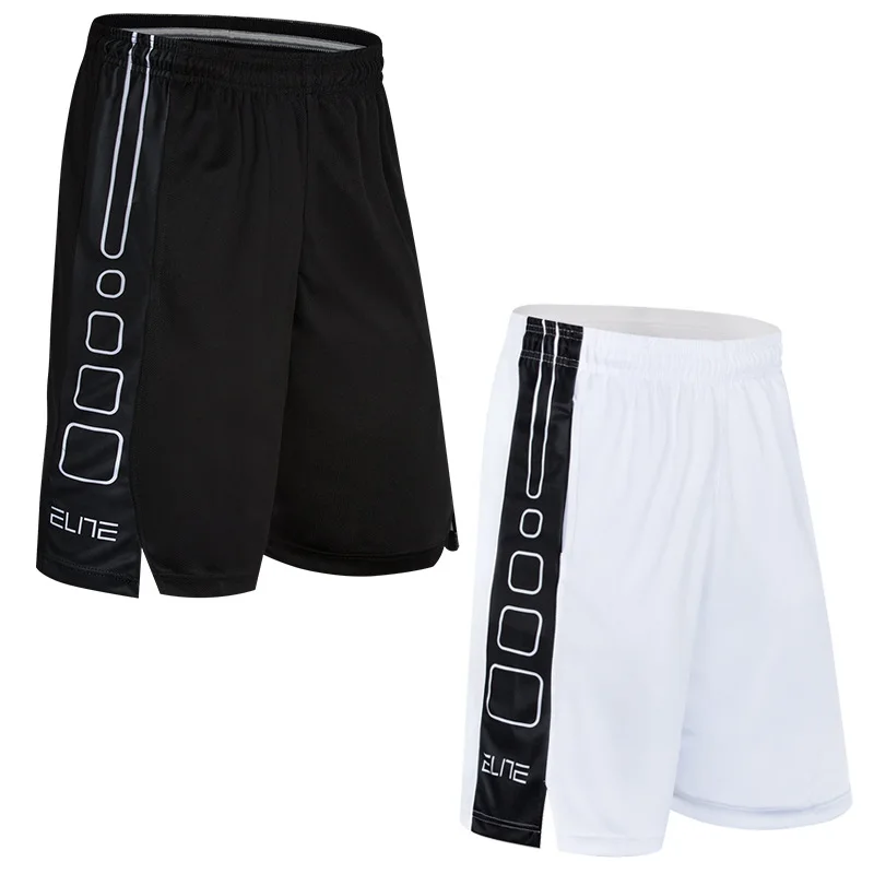 

Wholesale Elite Thin Loose-Fit Fitness Sports over-the-Knee Short Basketball Shorts White Breathable Trunks Shorts Men's