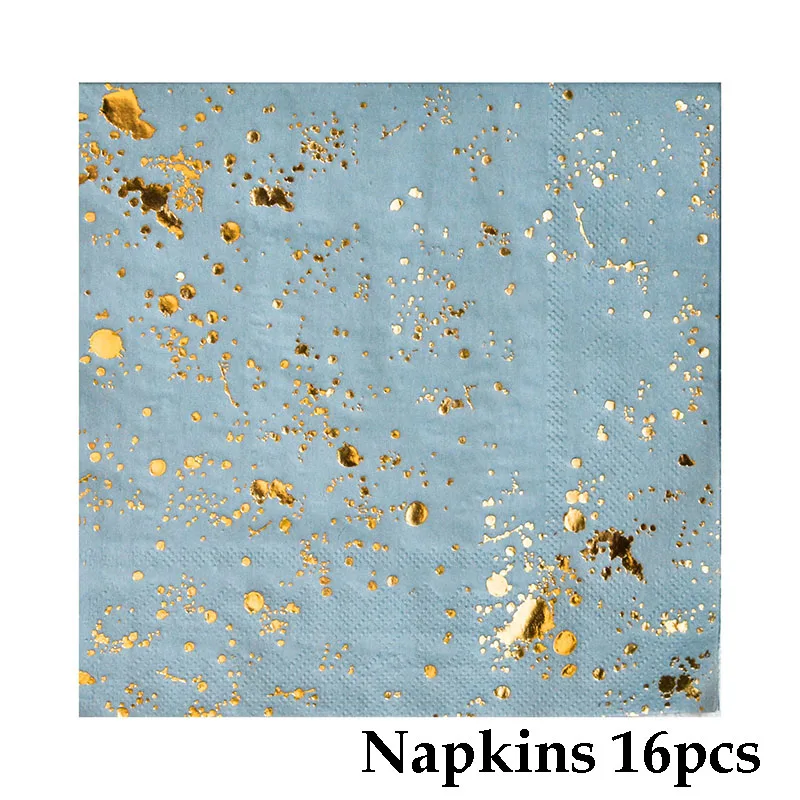 Napkin 16pcs Вечерние одноразовые столовые приборы розовое золото розовый черный бумажные тарелки в полоску вечерние карнавальные декорации салфетка для чашек принадлежности для дня рождения свадьбы - Цвет: Napkin 16pcs