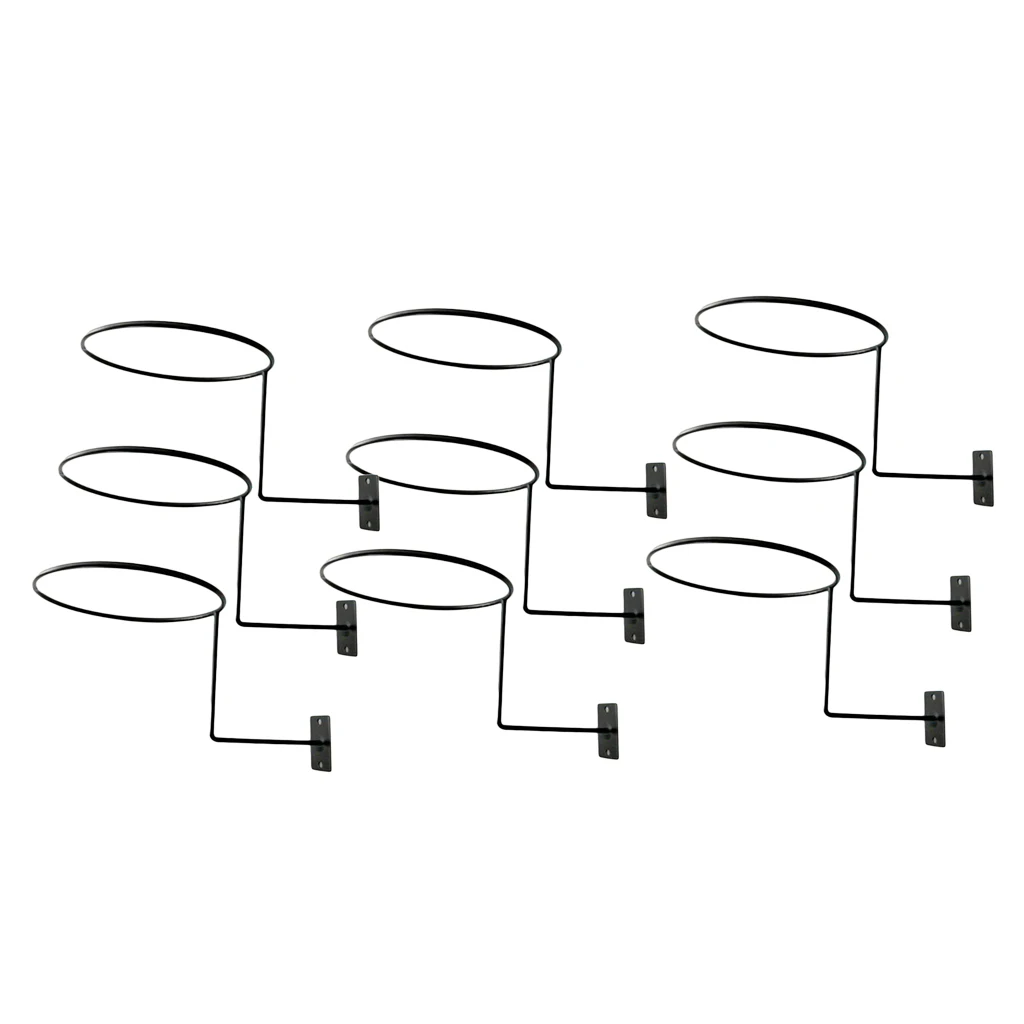 9 Pieces Rust-Proof Wall Mount Helmet Holder Stand Rack Hanger for Hat Cap Black 9 Pieces Rust-Proof Wall Mount Helmet Holder Stand Rack Hanger for Hat Cap Black
